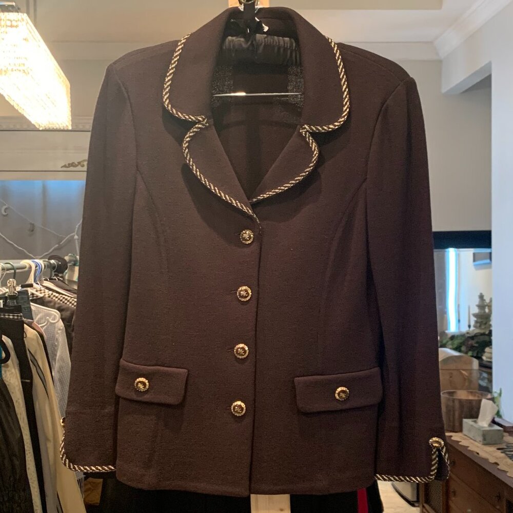 Premier Knits Size 12 Brown Four Piece Jacket Top and Two Skirts
